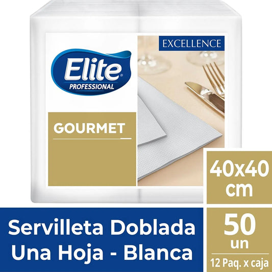 Servilleta Gourmet Elite BCA 12PAQ 50UN