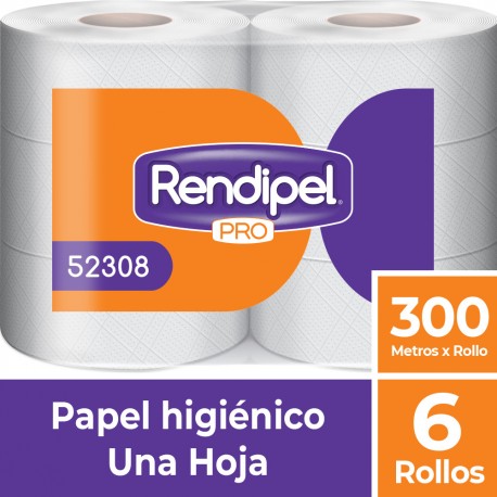 Papel Higienico Rendipel 300MT 6UN